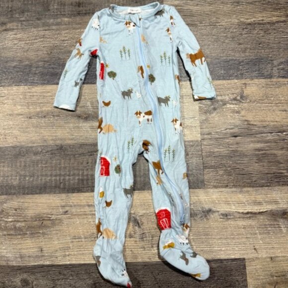 Angel Dear Other - Angel Dear 9-12 Month Footie Pajamas Farm Print